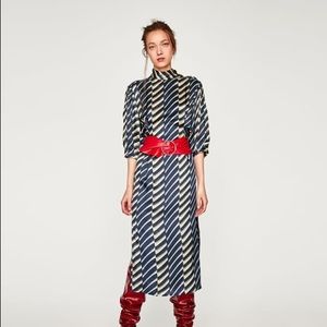 zara studio striped dress